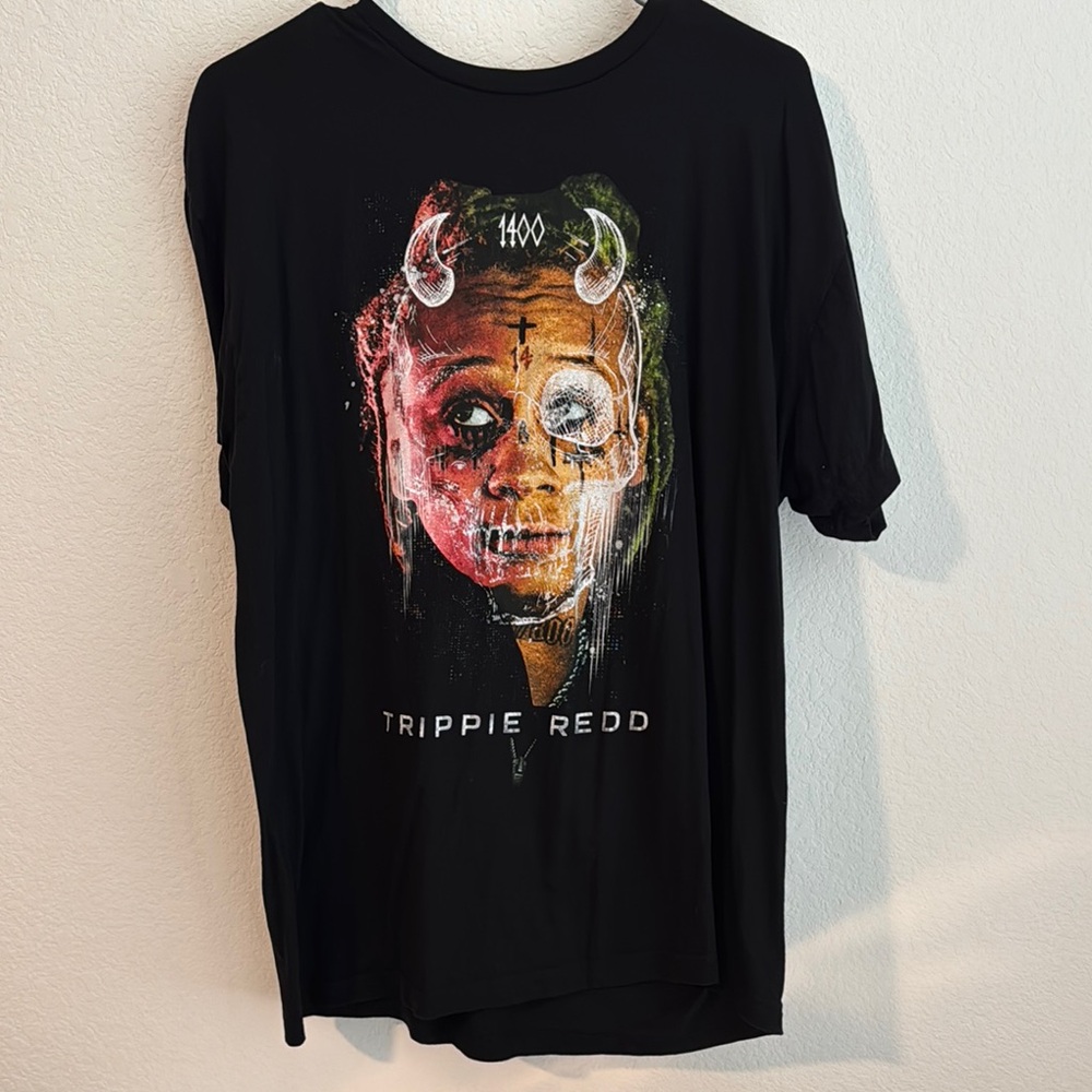 Black Graphic T-Shirt with Trippie Redd Design